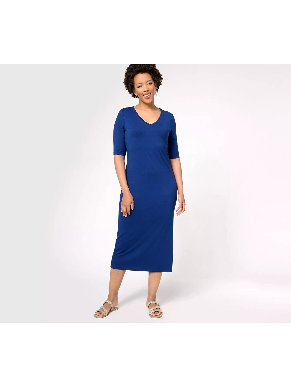 Attitudes by Renee Regular Parisian Jersey Midi Dres Size XXS